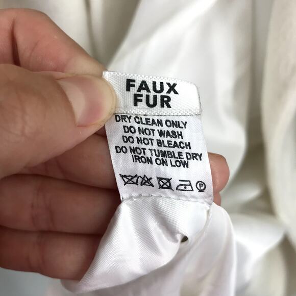 EAVES The Jacintha Faux Fur Coat L Womens Tie Waist Belt Open Front Longline NWD - Picture 7 of 8